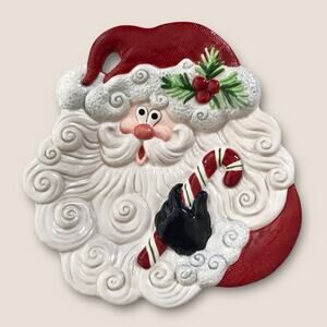 Fitz & Floyd Boxed Santa Claus Canape Plate or Wall Decor